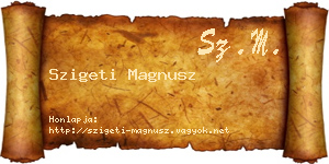 Szigeti Magnusz névjegykártya